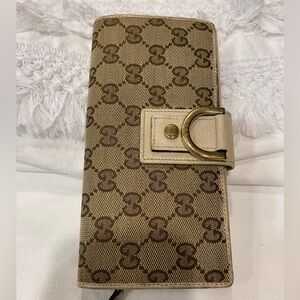Gucci Beige and Brown Monogram Wallet